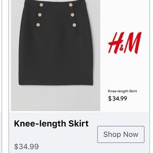 Knee-length skirt retails $34
